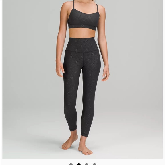 LULULEMON ALIGN PANT 25” YOGO EMBOSS BLK/BLK - Picture 2 of 5